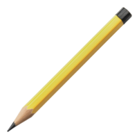 Simple yellow pencil resting on a flat surface png