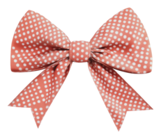 Polka dot bow in coral color for festive occasions png