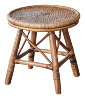Rattan stool on display in natural setting indoor png
