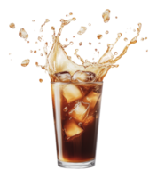 Refreshing cold drink splashing from a glass png