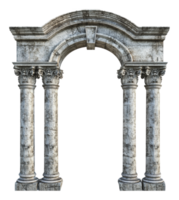 Stone archway with columns in classic design style png
