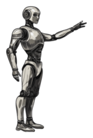 Standing humanoid robot in neutral pose png