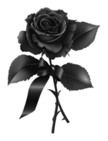 Black rose with ribbon for somber event png
