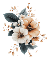 Beige and white floral arrangement png