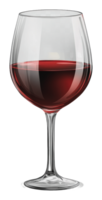 A glass of red wine on display in a cozy setting png