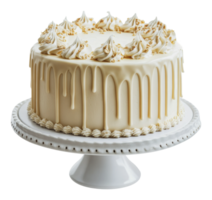 Decorative cream cake with elegant frosting png