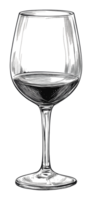 Stylish red wine glass in simple design png