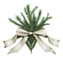 Holiday greenery with ribbon for festive decor png