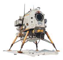 Lunar lander stands on the moon's surface png