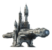 Futuristic spaceship design with intricate details png