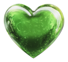 Heart-shaped green object in space png