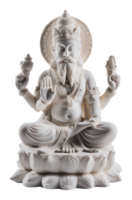 Graceful white statue of a seated deity adorned png