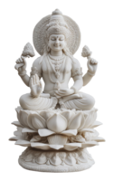 White marble statue of a seated deity with lotus png