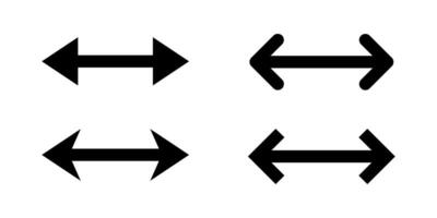 Double arrow icon set in generic design. Two way side sign symbol vector