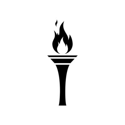 Fire torch icon in generic style. Sport flame sign symbol