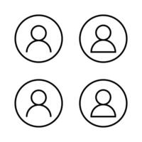 Login user avatar icon on circle line. Profile account sign symbol vector