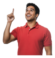 homem apontando para cima com uma alegre expressão png