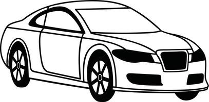 Outline car front view on a white background, Simple outline style symbol illustration, vector