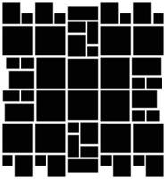 Photo collage with random mosaic square tiles seamless, repeatable cubism pattern, texture. wall mood board for picture display presentation. vector