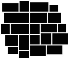 Photo collage with random mosaic square tiles seamless, repeatable cubism pattern, texture. wall mood board for picture display presentation. vector