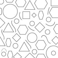 Geometric shape seamless outline pattern. vector