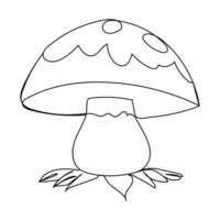 Continuous Line Art of a Mushroom Simple and Stylish Autumn Illustration vector