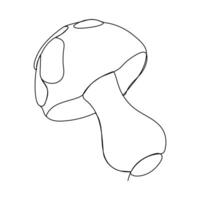 Minimalist Continuous Line Mushroom Drawing Edible Autumn Harvest in Linear Doodle Style vector