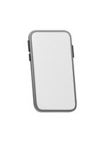 3D illustration of modern smartphone with minimalistic design, featuring clean white screen and silver frame. Ideal for technology, app design, or communication-related projects vector