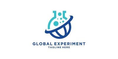 logo design global experiment, lab, science, world, logo design , symbol, icon, idea, creative. vector