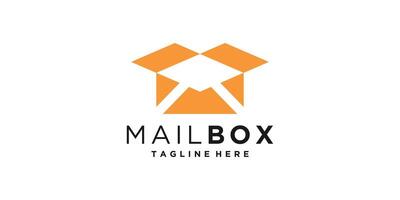 logo design combination of message and box, container, application, technology, logo design , symbol, icon, idea, creative. vector