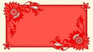 Red floral frame form background for invitation design or greeting vector