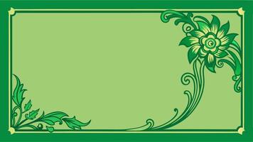 Green floral frame form for your greeting card or invitation background vector