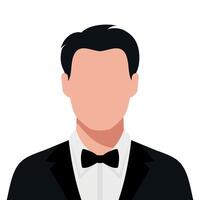 Abstract faceless young man in tuxedo and bow tie vector
