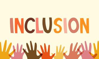 concept of inclusivity. Banner, poster, with hands vector