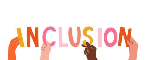 Hands Up. The concept of inclusion and diversity vector