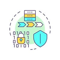 Integrity and confidentiality multi color concept icon. GDPR Principle. Secure and reliable data processing. Round shape line illustration. Abstract idea. Graphic design. Easy to use in article vector