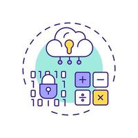 Homomorphic encryption multi color concept icon. Type of privacy enhancing technologies. Encrypted data. Round shape line illustration. Abstract idea. Graphic design. Easy to use in article vector