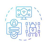 Security enforcement blue gradient concept icon. Personal information, access control. Round shape line illustration. Abstract idea. Graphic design. Easy to use in infographic, presentation vector