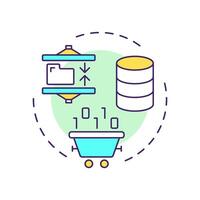 Data minimization multi color concept icon. GDPR Principle. Collecting only necessary data for processing. Round shape line illustration. Abstract idea. Graphic design. Easy to use in article vector