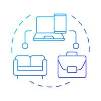 COPE blue gradient concept icon. Corporate devices, personal use. Usability, technology. Round shape line illustration. Abstract idea. Graphic design. Easy to use in infographic, presentation vector