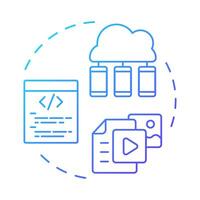 MCM blue gradient concept icon. Mobile content management. Cyber security, device control. Round shape line illustration. Abstract idea. Graphic design. Easy to use in infographic, presentation vector