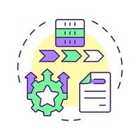 Optimizing stage multi color concept icon. Data governance maturity model. Continuous improvement. Round shape line illustration. Abstract idea. Graphic design. Easy to use in article vector