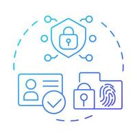MIM blue gradient concept icon. Mobile identity management. Access control, privacy. Round shape line illustration. Abstract idea. Graphic design. Easy to use in infographic, presentation vector