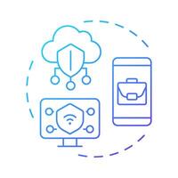 COBO blue gradient concept icon. Corporate devices, business only. Security, protection. Round shape line illustration. Abstract idea. Graphic design. Easy to use in infographic, presentation vector