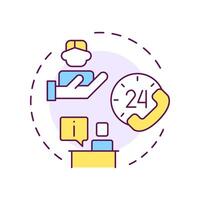 Customer service multi color concept icon. Choosing factoring company. Around the clock service. Round shape line illustration. Abstract idea. Graphic design. Easy to use in article vector
