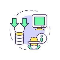 Private set intersection multi color concept icon. Type of privacy enhancing technologies. Data comparison. Round shape line illustration. Abstract idea. Graphic design. Easy to use in article vector