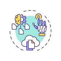 Synthetic data multi color concept icon. Type of privacy enhancing technologies. information. Round shape line illustration. Abstract idea. Graphic design. Easy to use in article vector