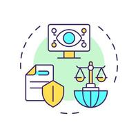 Lawfulness and transparency multi color concept icon. GDPR principle. Legal compliance. Data protection regulation. Round shape line illustration. Abstract idea. Graphic design. Easy to use in article vector