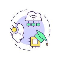 Federated learning multi color concept icon. Privacy enhancing technologies. Decentralized machine learning. Round shape line illustration. Abstract idea. Graphic design. Easy to use in article vector