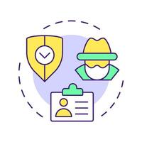 Anonymisation multi color concept icon. Type of privacy enhancing technologies. Concealing personal data. Round shape line illustration. Abstract idea. Graphic design. Easy to use in article vector